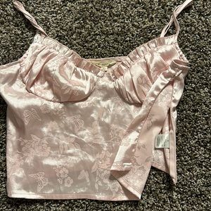 Baby pink, silk tank top! Perfect condition from la hearts.